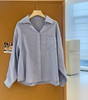 韩国h家新款口袋亚麻衬衣衬衫08271 商品缩略图3