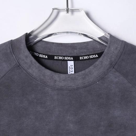 T4845SDSA男士秋冬新款痞帅男装潮牌扎染褶皱铆钉圆领长袖T恤休闲时尚 商品图2