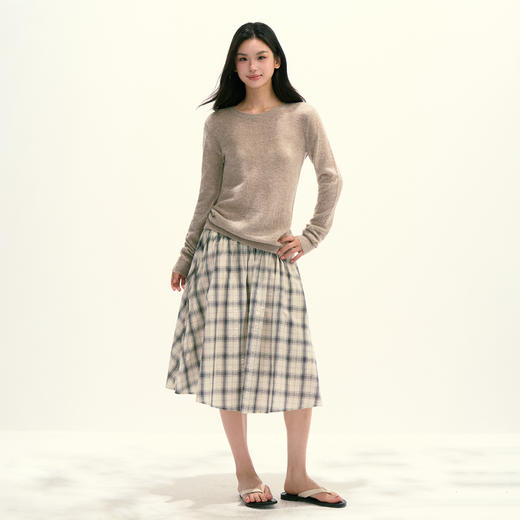 Ariseism 美式复古松弛感圆领套头毛衣女秋季新款修身上衣 商品图4