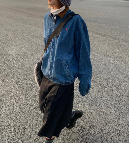 920-3渠道圆正 polo红色小马刺绣 水洗蓝 男士软牛仔 夹克外套 女生也好穿 商品图5