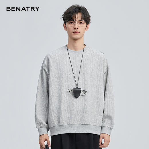 2025秋季新品肌理面料圆领卫衣ECF324004 商品图0