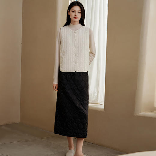 金三塔桑蚕丝棉半裙女宽松简约舒适保暖中长裙可外穿YSFFD901 商品图2