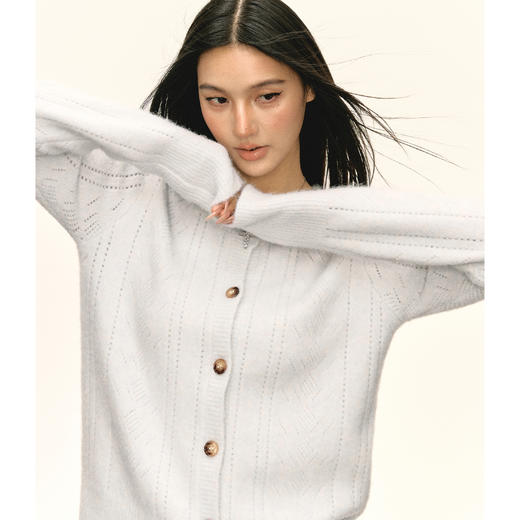 Ariseism 美式复古设计感软糯针织开衫毛衣女秋季新款修身上衣 商品图3