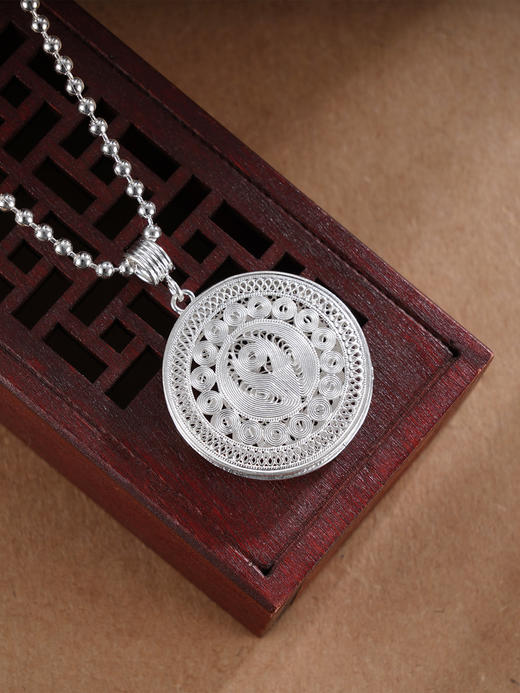 子佩集S990【守护神】套链太阳鼓项链【KLTYGDZ28】花丝2509 商品图5