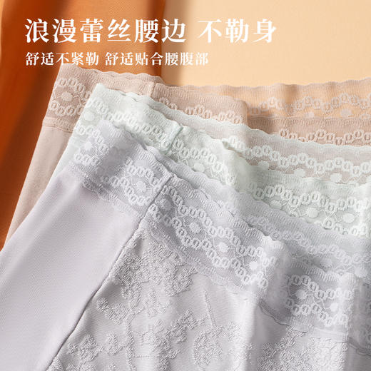 女士国风浮雕提花典雅高腰莫代尔车缝内裤三角裤2948 商品图3