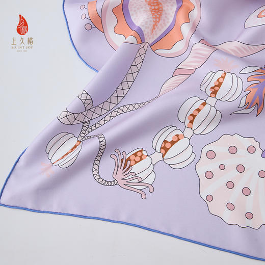 上久楷SAINTJOY/上久楷 双面印花真丝方巾 逸彩蔓颖WJ3J025206005 商品图3