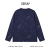 SDSA男士秋冬新款痞帅男装潮牌扎染鸡眼领口交叉长袖T恤时尚休闲 商品缩略图4