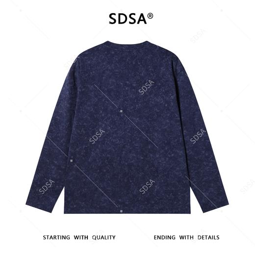 SDSA男士秋冬新款痞帅男装潮牌扎染鸡眼领口交叉长袖T恤时尚休闲 商品图4