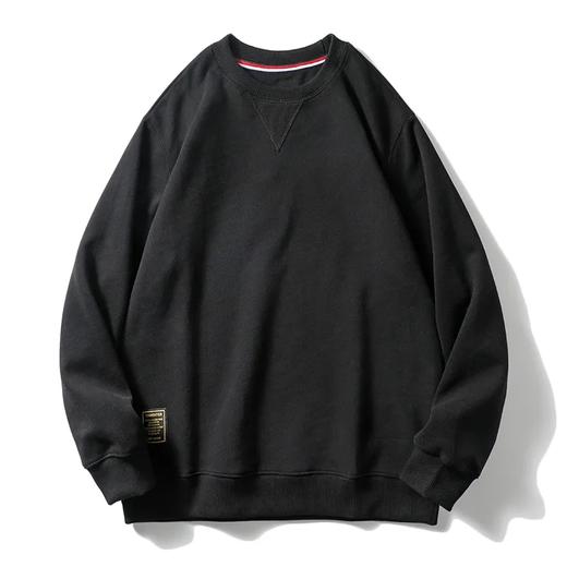 350克重磅华棉复合牛奶丝纯色复古百搭宽松圆领套头外套 运动休闲卫衣！男女都可穿！ 商品图3