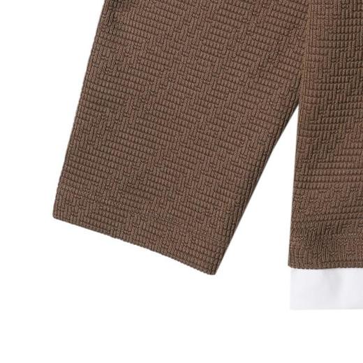 3268SDSA男士秋冬新款痞帅男装设计师撞色肌理感假两件长袖T恤百搭潮 商品图4