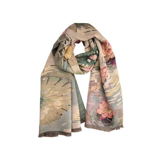 江南盛莲！主题款双面艺术围巾女冬季2025新款中式百搭气质妈妈款 商品图4