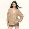 Ariseism 美式复古设计感宽松厚绞花开衫毛衣女秋季新款宽松上衣 商品缩略图1