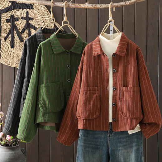 2025秋季新款时尚百搭外套女宽松休闲气质减龄夹克大口袋开衫上衣 商品图0