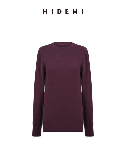 HIDEMI 进口美利奴羊毛柔软细腻纱线打底衫舒适叠穿圆领针织衫 商品图12