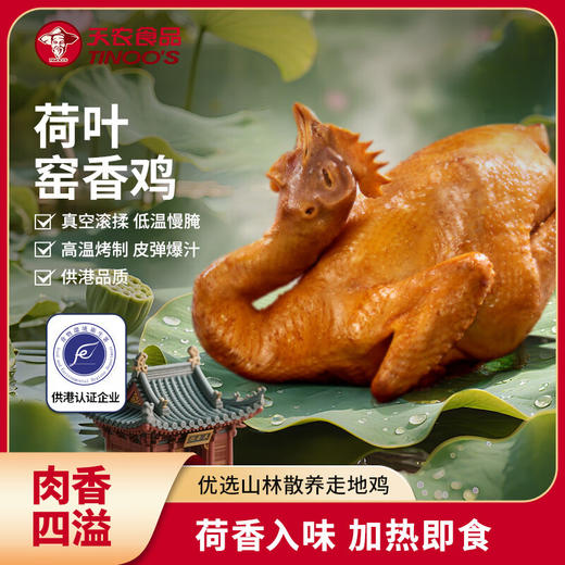 【买1送1】天农荷叶窑香鸡800g整只下酒菜卤香熟食速食散养走地鸡 商品图0