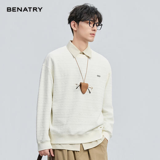 2025秋季新品肌理面料圆领卫衣ECF324005 商品图1