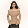 Ariseism 美式复古设计感一字肩毛衣女秋季新款上衣 商品缩略图3