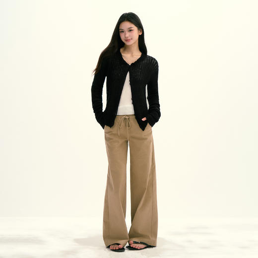 Ariseism 美式复古设计感3色松弛感薄款开衫女秋季新款修身上衣 商品图4