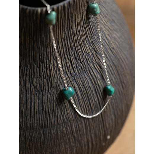 牧衣游 S999银绿松石项链简约通勤 霜绿【不支持会员折】 商品图2