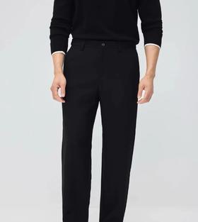 抗皱强捻羊毛】西裤黑色商务正装男士宽松长裤