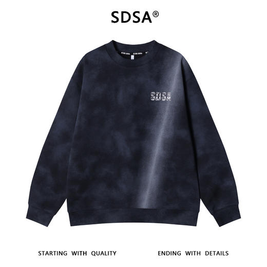 WY1098SDSA男士秋冬新款痞帅男装美式扎染印花字母圆领卫衣时尚宽松上衣 商品图1