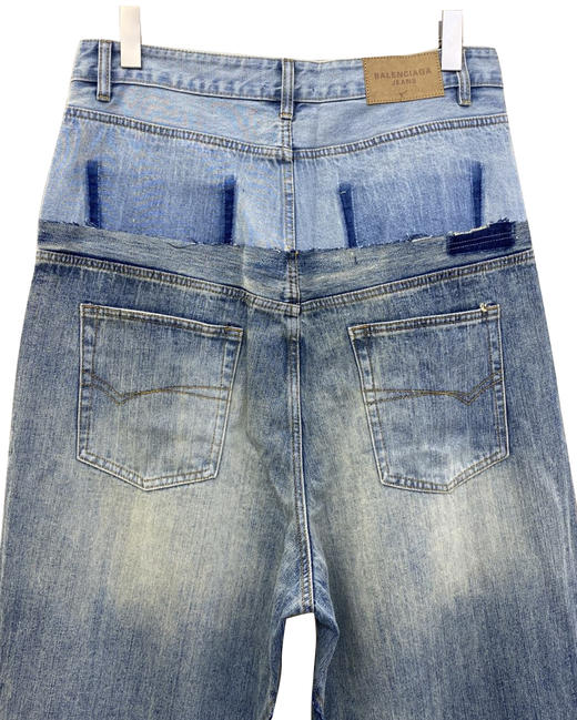 中性款假两件牛仔裤长裤B00 商品图2