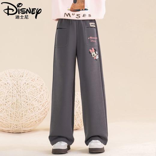 迪士尼儿童阔腿裤女大童裤子秋季2024新款女童休闲裤秋装女孩长裤 商品图3