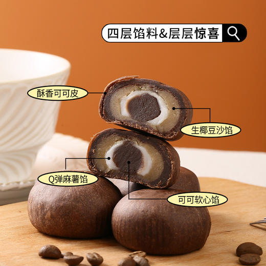 0蔗糖，0反式脂肪酸【进口可可+海南椰浆！】爆浆流心，外酥内软，生椰可可软心酥无蔗糖麻薯咖啡代餐早餐糕点心解馋小吃。ha 商品图1