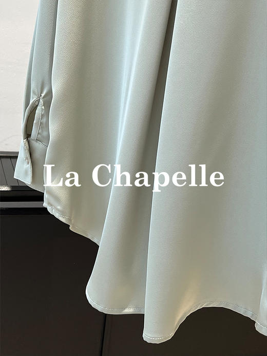 会员福利【飘带衬衫+垂坠顺滑】拉夏贝尔/La Chapelle法式垂感缎面立体花朵飘带设计感长袖衬衫 商品图9