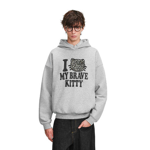 FDR官方店 I love KITTY 印花连帽卫衣男女秋季宽松情侣帽衫上衣 商品图0