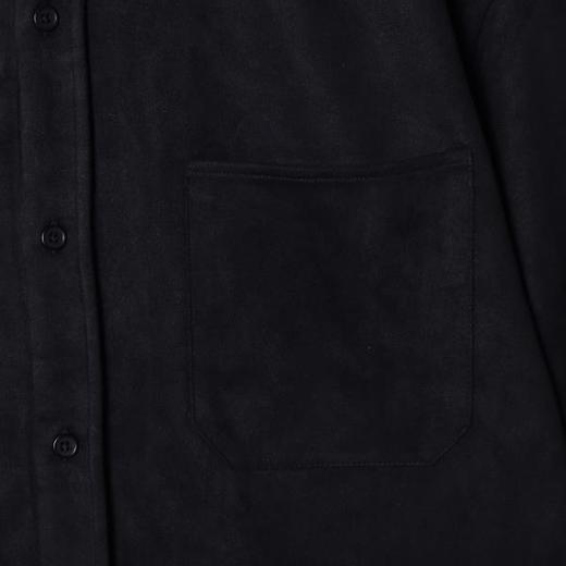 6354SDSA男士秋冬新款痞帅男装极简风绒面纯色翻领长袖衬衫复古百搭 商品图3