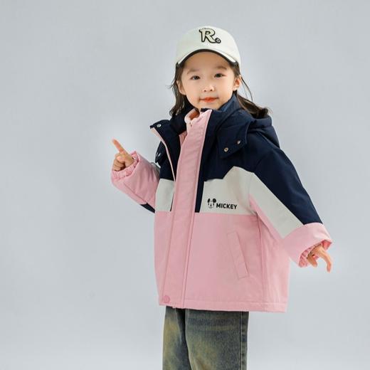 Disney/迪士尼ZJ儿童三件套男女童撞色休闲夹克连帽外套XMR3SZ802 商品图4