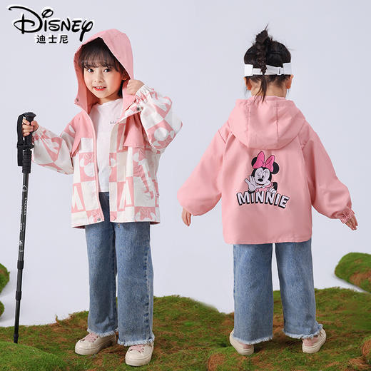 Disney/迪士尼zj儿童双面穿时尚外套男女童撞色春款洋气休闲夹克 商品图2