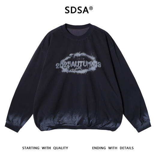 3005SDSA男士秋冬新款痞帅男装美式扎染字母印花圆领卫衣高街套头上衣 商品图1