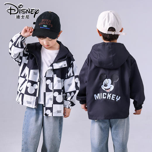 Disney/迪士尼zj儿童双面穿时尚外套男女童撞色春款洋气休闲夹克 商品图1