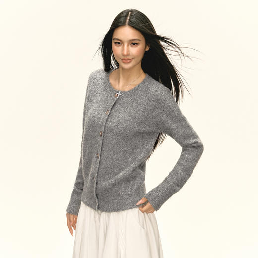 Ariseism 美式复古设计感软糯针织开衫毛衣女秋季新款修身上衣 商品图1