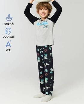 【春上新】8楼爱慕儿童Aimer Kids男孩奶皮探秘侏罗纪长睡裤AK242J491，吊牌价329元