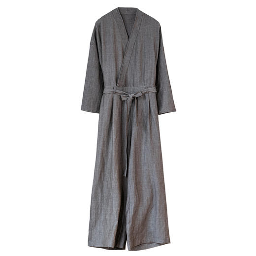 牧衣游原创 羊毛亚麻混纺连体裤新款极简通勤气质垂感直筒裤 夕月 商品图4