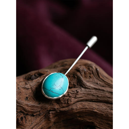 牧衣游 S999银绿松石胸针 静明【不支持会员折】 商品图1