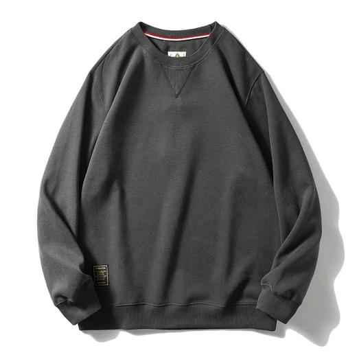 350克重磅华棉复合牛奶丝纯色复古百搭宽松圆领套头外套 运动休闲卫衣！男女都可穿！ 商品图1