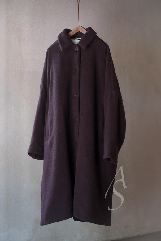 Casey Casey 25AW 果酱紫BIG BLOBBY羊绒茧型长外套 商品图2