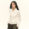 Ariseism 美式复古白色镂空针织开衫毛衣女秋季新款修身上衣外套 商品缩略图0