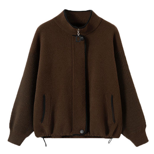 XFY-3102立领外套女2025新款气质轻奢高级感毛呢开衫洋气休闲秋装外搭上衣 商品图4