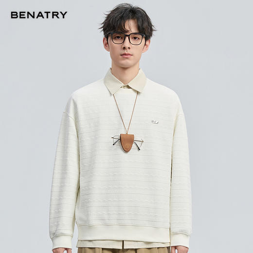 2025秋季新品肌理面料圆领卫衣ECF324005 商品图0