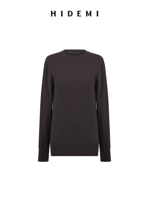 HIDEMI 进口美利奴羊毛柔软细腻纱线打底衫舒适叠穿圆领针织衫 商品图14