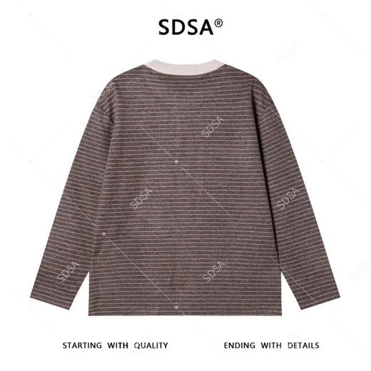 3555SDSA男士秋冬新款痞帅男装韩版撞色条纹圆领长袖T恤百搭时尚上衣 商品图5