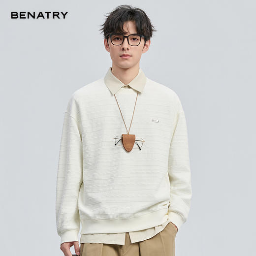 2025秋季新品肌理面料圆领卫衣ECF324005 商品图2