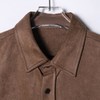 6354SDSA男士秋冬新款痞帅男装极简风绒面纯色翻领长袖衬衫复古百搭 商品缩略图2
