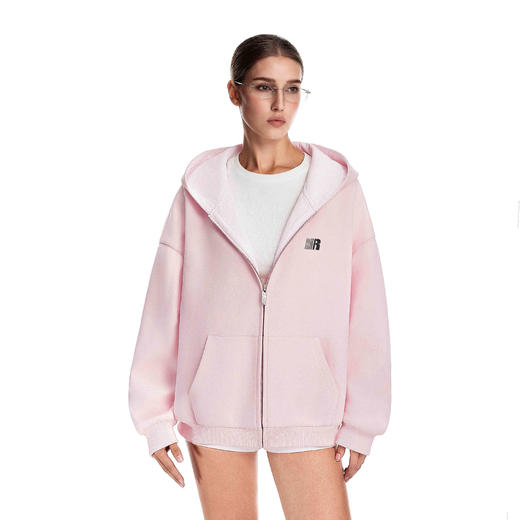 FDR官方店 格纹空气层连帽卫衣外套男女秋季宽松情侣拉链开衫上衣 商品图3