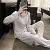 【幸福睡衣】带胸垫秋冬新款睡衣套装长袖宽松圆领套头显瘦家居服女家居服 商品缩略图0